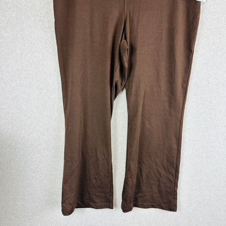 New Just My Size Womans 1x Petite Pants Stretch Pull On Brown Bootcut Nwt — image 3 of 8
